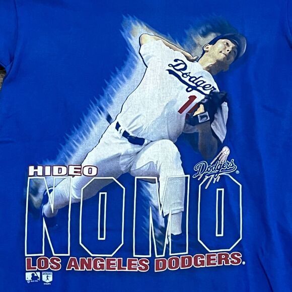 Vintage 90's Salem Hideo Nomo Los Angeles Dodgers MLB Tee Shirt Sz 14-16 Medium - Picture 2 of 8